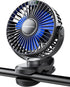SWEETFULL Portable Clip on Fan, Battery Operated Stroller Fan, 4000mAh Rechargeable Mini Cooling Desk Fan (Black)