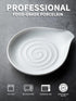 LAUCHUH Spoon Rest for Kitchen Countertop, White Porcelain Holder for Stove Top, Large Spatula and Spoon Holder