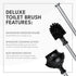 7.5" 9" 20.5") ToiletTree Products Modern Deluxe Freestanding Toilet Brush and Plunger Combo (Black - x x