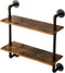 IBUYKE 26" Pipe Floating Shelves, 2-Tiers Industrial Wall Mount Bookshelf, Metal Bracket Storage Shelf for Home