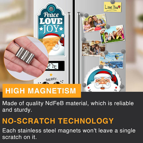 TRMAG 60Pcs Refrigerator Magnets, 10x2mm Rare Earth Magnets, Small Neodymium Disc Magnets Fridge Magnets, Miniature Mini Multi-Use Round Magnets for Crafts, DIY, Whiteboard, Kitchen, Office Magnets