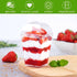 25 Pack 5 oz Zezzxu Dessert Cups with Dome Lids and Spoons, Plastic Pudding Cups with Lids Mini Parfait Shooter Cups