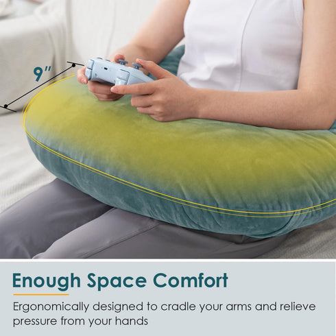 QUEEN ROSE Reading Pillow, Gaming Pillow for Lap, Sitting in Bed or Sofa, Extra Arm Rest for Reading, Playing