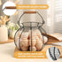 Farmhouse Round Wire Egg Basket with Handle, Metal Egg Collecting Basket for Countertop Holder (8.5 * 7.5 inch)