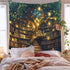 36"x48" Jhdstore Tree of life Tapestry Wall Hanging Fantasy Library Tapestry for Bedroom Mysterious Tree Bookshelf