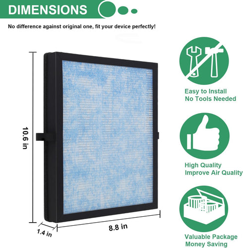 DH-JH04 Replacement HEPA Filter, 2-Pack Compatible with AROEVE MK04 MG04JH Air Purifier, Compare to MK04LX Filter