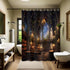 Library Shower Curtain Bookshelf School Medieval Magic Book Bathroom Decor, Waterproof Fabric
