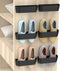 Wall Mounted Shoes Rack 6 Pack with Sticky Hanging Strips, Plastic Shoes Holder Storage Organizer, Door Shoe Hangers