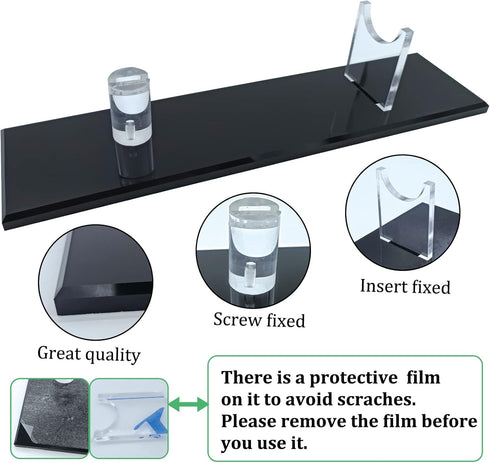 Acrylic Knife Display Stand Fixed Blade Knife Collection Decorative Sword Stand Display Stand Holder for Single Knife Rustic Cabin Home Decor (Transparent )