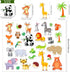MARFOREVER 50 PCS Jungle Animals Window Gel Clings, Removable and Reusable Thick Decals for Kids Classroom Nursery Home