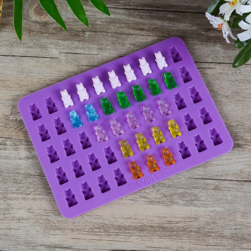 Gummy Molds Bear Candy Silicone - Mini Size Chocolate Gummy Molds with 2 Droppers, Nonstick Food Grade Silicone Pack of