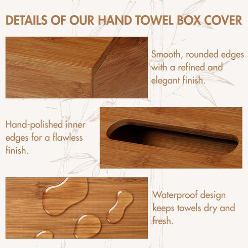 Gobam Carbonized Bamboo Hand Towels Box Cover, Compatible with Kleenex Hand Towels, Wall Mountable Paper Towel Holder