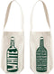 MAPTOTE Screen Printed Canvas Wine Gift Tote with Handles, 12” x 4” x 3”, White Wine Bag for Picnics, Travel