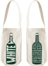 MAPTOTE Screen Printed Canvas Wine Gift Tote with Handles, 12” x 4” x 3”, White Wine Bag for Picnics, Travel