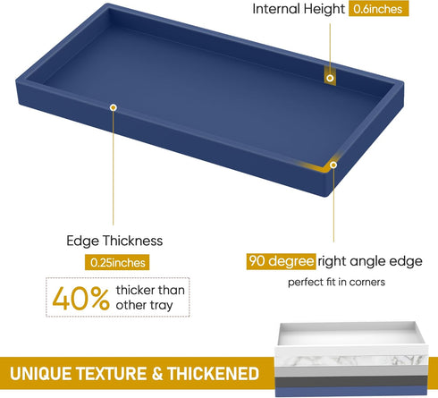 EG-SIPRO Bathroom Counter Tray - High-Grade Thickened Silicone Vanity Tray for Soap Dispenser on Bathroom Countertop