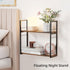 2-Layer 16in Floating Book Shelves for Wall, Wall Bookshelf for Book Storage, Space Saver, Stud Hanging Shelf, Bedside