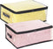 Fixwal 2pcs Clear Clothes Organizer Storage Bags, Foldable PVC Organizers with Zipper for Bedding Sets & Closet