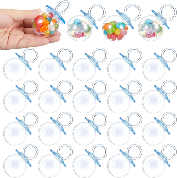 Nuenen 24 Pcs 3.15 Inch Mini Baby Shower Bottle Fillable Blue Plastic