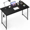 YSSOA Modern Simple Computer Desk for Home Office Work, 47 Inch Writing Table with Headphone Hooks, Basic Black