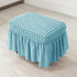 SZJIAHTM Lattice Stretch Ottoman Cover Soft Stretch Slipcover with Skirt Polyester Rectangle Footstool Modern Furniture