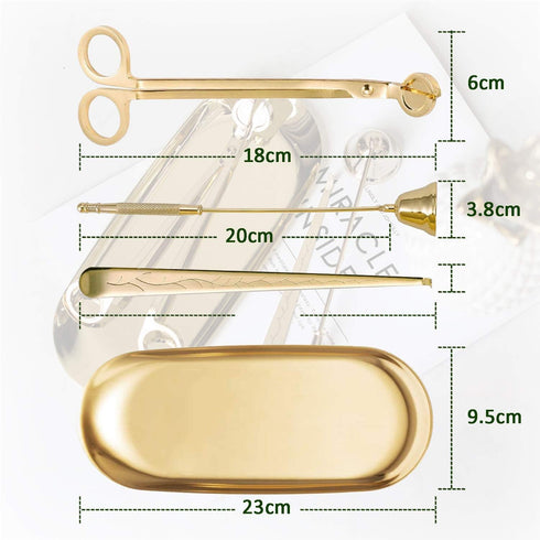 UCINNOVATE 4 in 1 Candle Accessory Set - Wick Trimmer, Snuffer, Dipper, Storage Tray for Candle Lovers