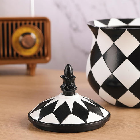 Black and White Jewelry Ring Storage Case, Decorative Boxes with Lids for Home Decor and Travel Display
