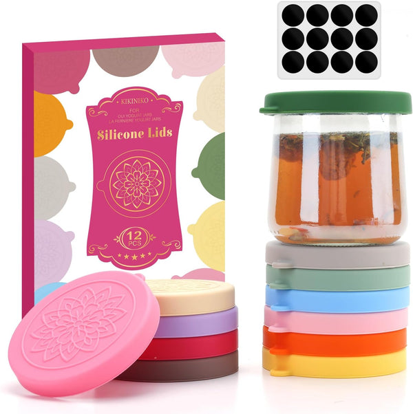 oui yogurt jar lids - 12 pack Silicone oui lids for 5
