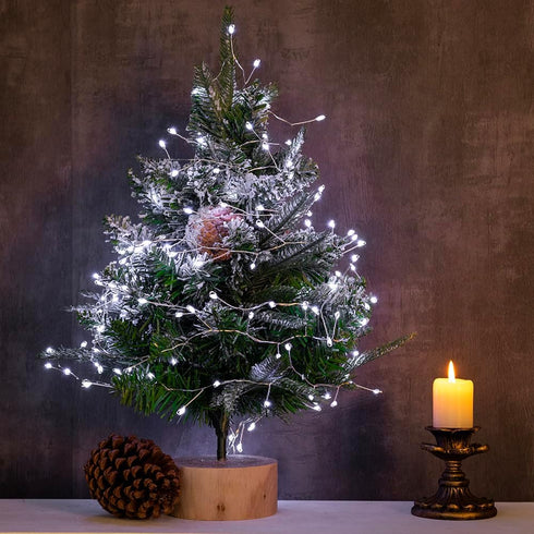 20 200LED Fairy Lights Plug in, Feet Cool White Silver Wire Firecracker Firefly Lights with Remote, Waterproof Copper