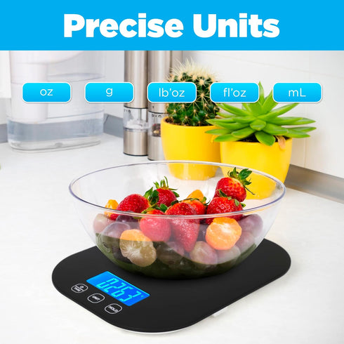 Smart Weigh 11 lb. Digital Kitchen Food Scale, Accurate Weight Scale with 5-Unit Modes for Baking and Meal Prep
