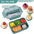 Bento Box Adult Lunch Box, 1200 ML Food Storage Container with 4 Compartments, Leak-Proof and Dishwasher Safe