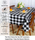 ShinyBeauty 54x54-Inch Checked Square Tablecloth, Black and White Buffalo Plaid Washable Cotton for Dining Room