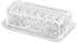 Large 7" x 3.75" x 2.75" Deep Danish Crystal Covered Butter Dish, Beautiful Decorative Design