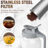 Cold Brew Coffee Maker, 2 Quart 64oz Stainless Steel Filter Pitcher Jar, Easy to Clean Cold Coffee Maker