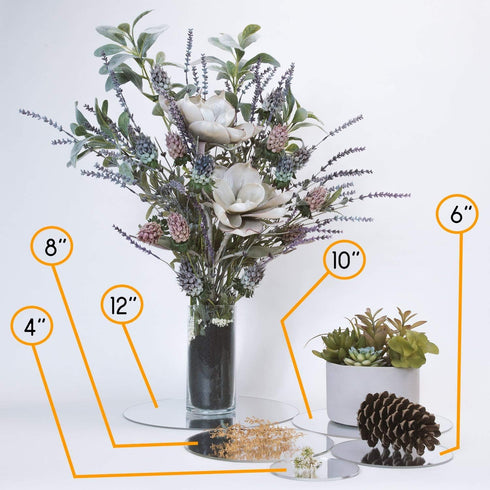 Shatter Proof Round Centerpiece Acrylic Mirrors
