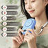 Portable Handheld Neck Fan, Mini USB Rechargeable Fan for Kids, Women, Men, Home, Outdoor Travel (Light Blue)