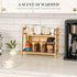 Countertop 2 ANBOXIT Rattan-Look Matcha Station Organizer, Bamboo Tea & Coffee Accessories Station Organizer, Tier Mug
