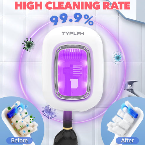 TYPLFH Toothbrush Sanitizer and Holder, Wall Mounted Toothbrush Covers Holders for Bathrooms, Rechargeable Toothbrush