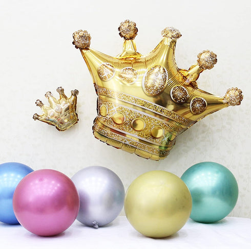 NpeyBeicuelq 4Pcs Gold Crown Foil Balloons, Wedding Bridal Shower Engagement Party Supplies