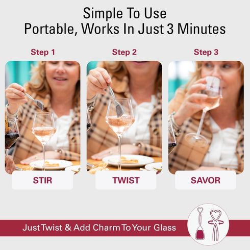 PureWine Wand Filters Histamines and Sulfites, May Reduce Wine Allergies & Sensitivities, Purifier Aerates Wine Restore