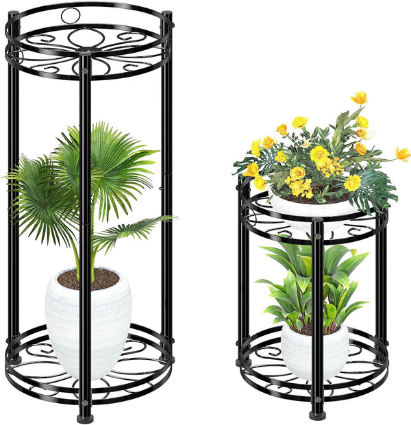 Simple Trending Round Plant Stand Indoor Outdoor, Waterproof Metal Tall 31 Plant