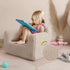MOMCAYWEX Soft Sherpa Toddler Chair - Light Grey Foam Chair for Kids