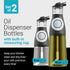 Set 2 Oil and Vinegar Dispenser - Glass Olive Oil Cruet Bottles with Measuring Cup - Non-Drip Kitchen Dispenser