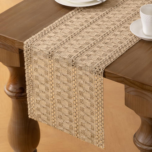 MLMW 36 inches Boho Table Runner Small Coffee Table Runner Rustic Burlap Macrame Jute Table Runner Dresser Runners