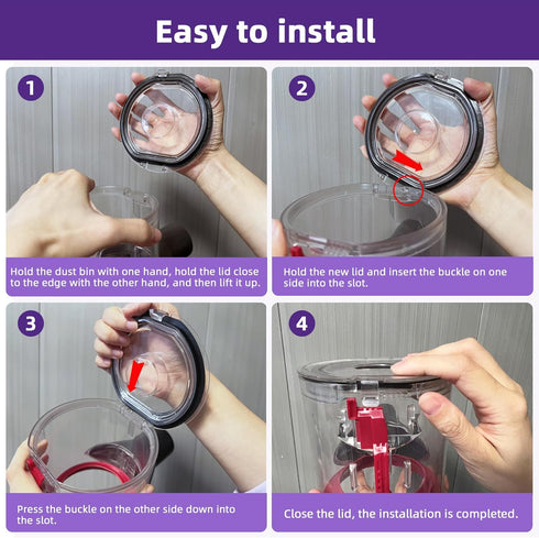 Dust Bin Lid Replacement for Dyson V7 V8 SV10 SV11 Vacuum Cleaner, Dust Bucket Cover, Dirt Cup Cap Accessories