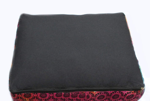 18" Large Hippie Mandala Round Floor Pillow Cover Ottoman Pouf Cover Daybed Cotton Cushion Cover with Heavy Duty Zipper