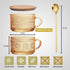 4pcs 14oz Set Ollieroo Coffee Cups,Vintage Coffee Mugs, Overnight Oats Containers with Lids and Spoons, Coffee Glasses