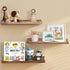 15.7 Inches, Set 3, AZSKY Floating Bookshelf for Kids, Floating Shelves for Wall, Cloud Picture Ledge Shelf - Walnut
