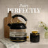 Countertop Counter Butter Crock with Lid for Black and Gold Ceramic French Butter Dish for Soft Butter, Airtight Water