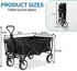 Heavy Duty Foldable Wagon Utility Carts with Wheels Adjustable Handle Collapsible Wagon Cart for Outdoor Grocery