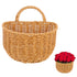 Zerodeko Straw Woven Trash Can - Small Khaki Wastebasket with Handle for Bedroom, Wall Hanging Basket